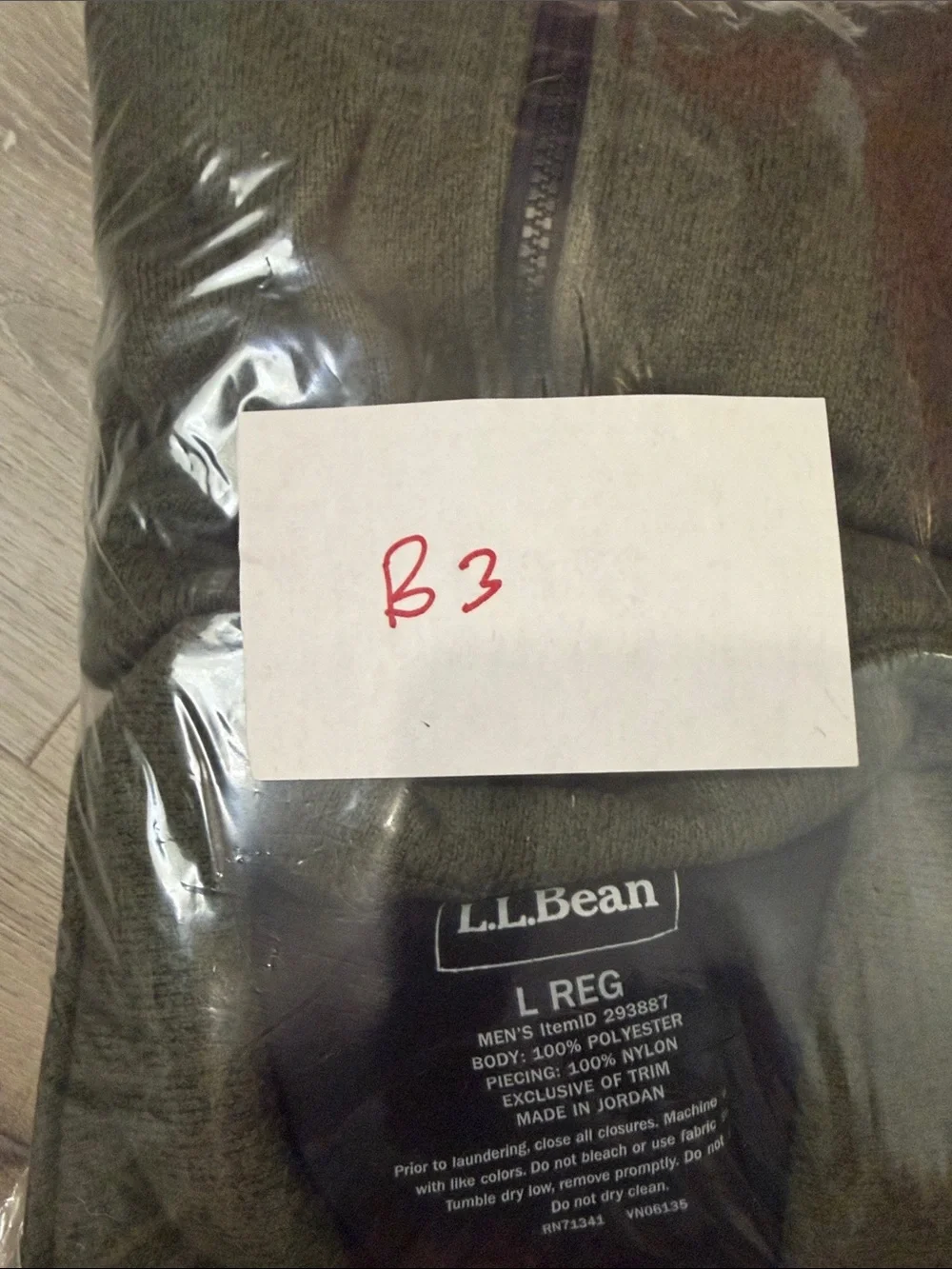 LL Bean Unisex Sz L Regular Olive Green  Zip up Jacket Casual Outerwear 293887